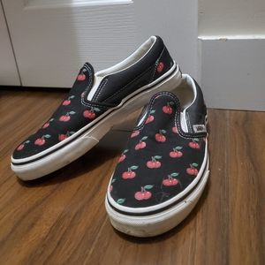 Cherry Vans Slip Ons